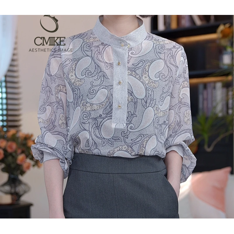 【蜜客原创】时尚气质休闲设计感百搭长袖衬衫2591C000037