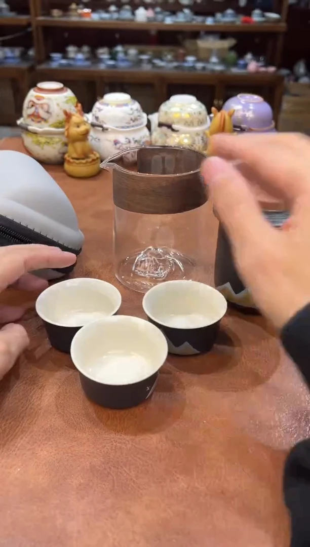 真的很便宜会开片的旅行茶具