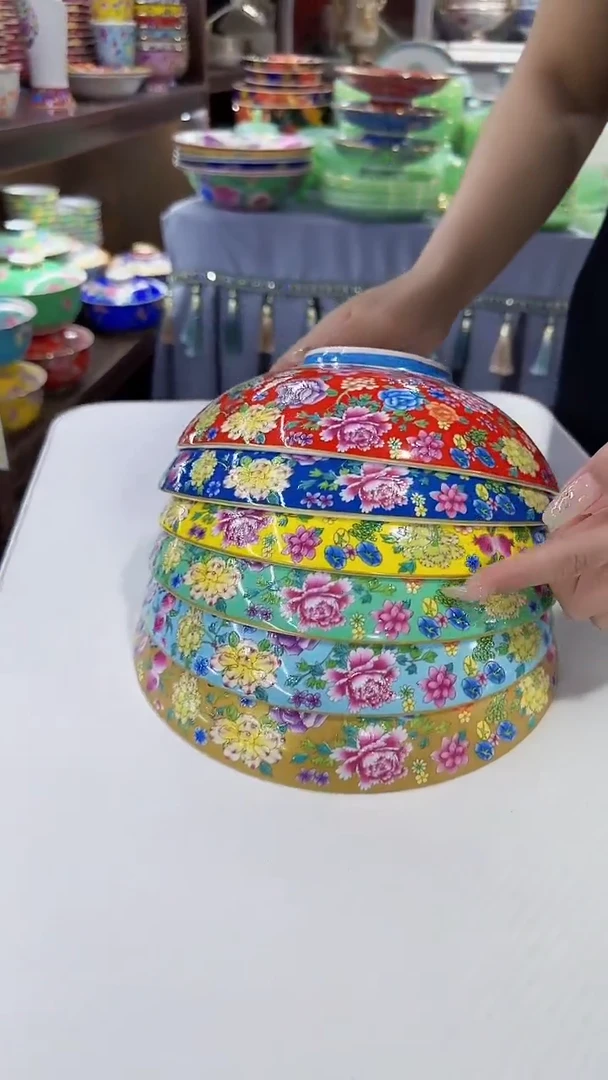 瓷片8.5英寸元宝盘6个景德镇混色