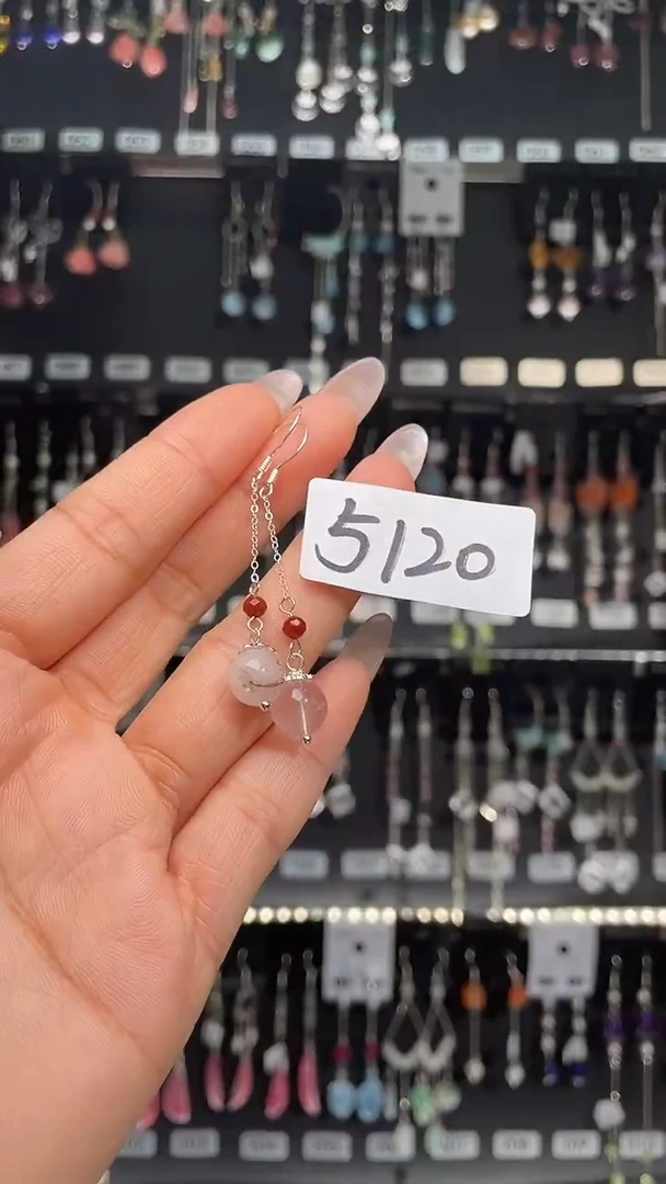 紫晶耳饰银S925镶嵌喜欢拍