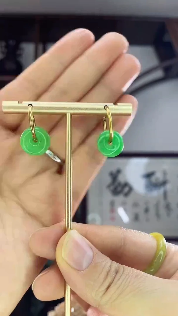 未镶嵌翡翠耳坠Z3平安扣耳环