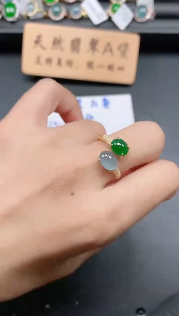 银S925镶嵌戒指翡翠1111111