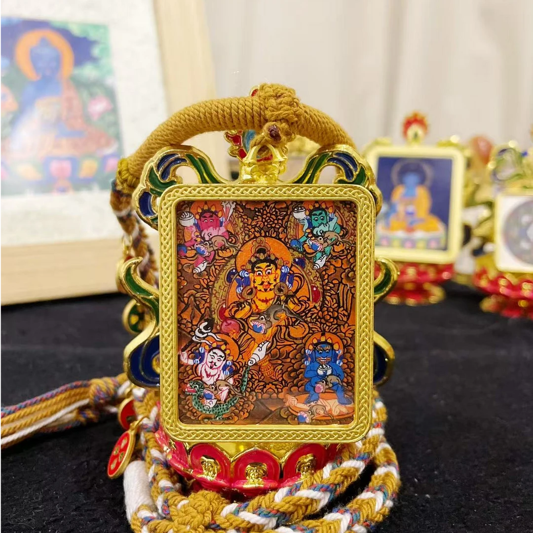 纯手绘唐卡五路财神西藏直飞