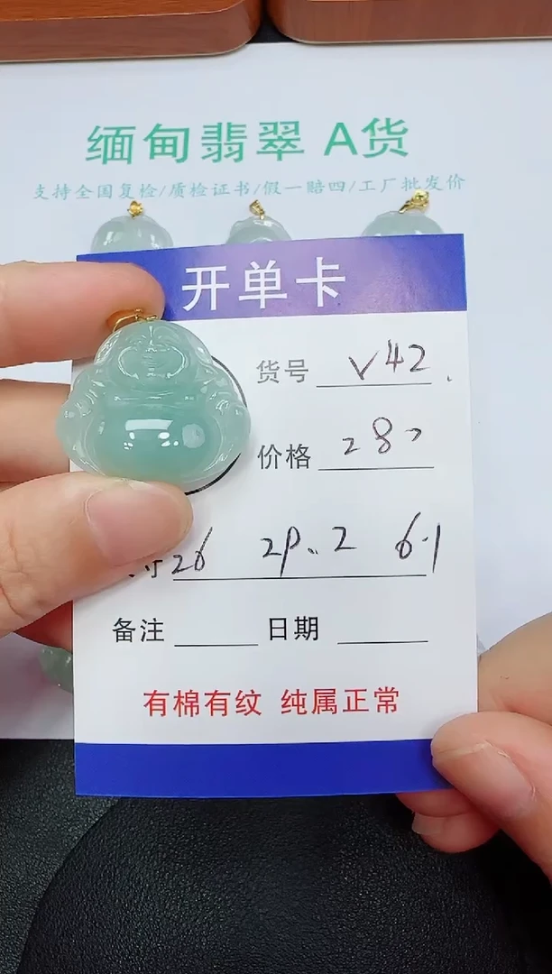 吊坠(赠链)未镶嵌翡翠V42