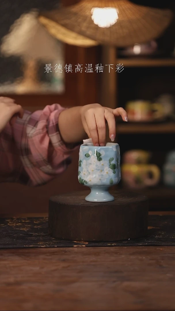 陶瓷景德镇高温釉下手绘陶瓷096