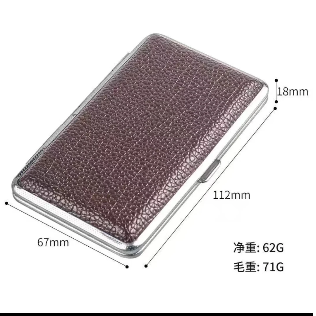 2025款超薄高档盒子（55mm）型装黑色印花皮质抗压防潮金属花纹香