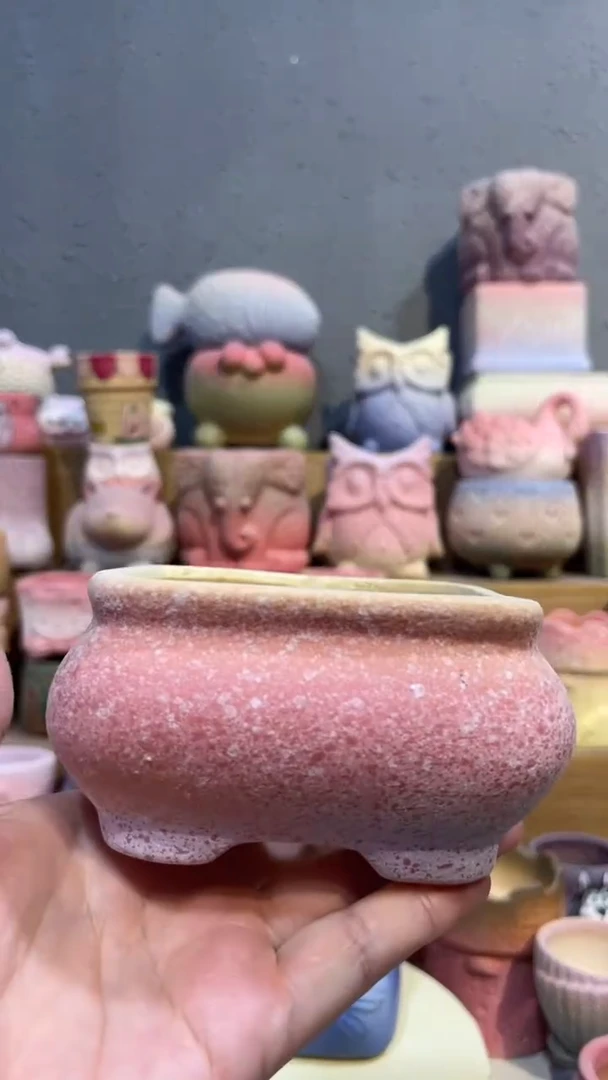 麦饭石粗陶多肉花盆9*4.5