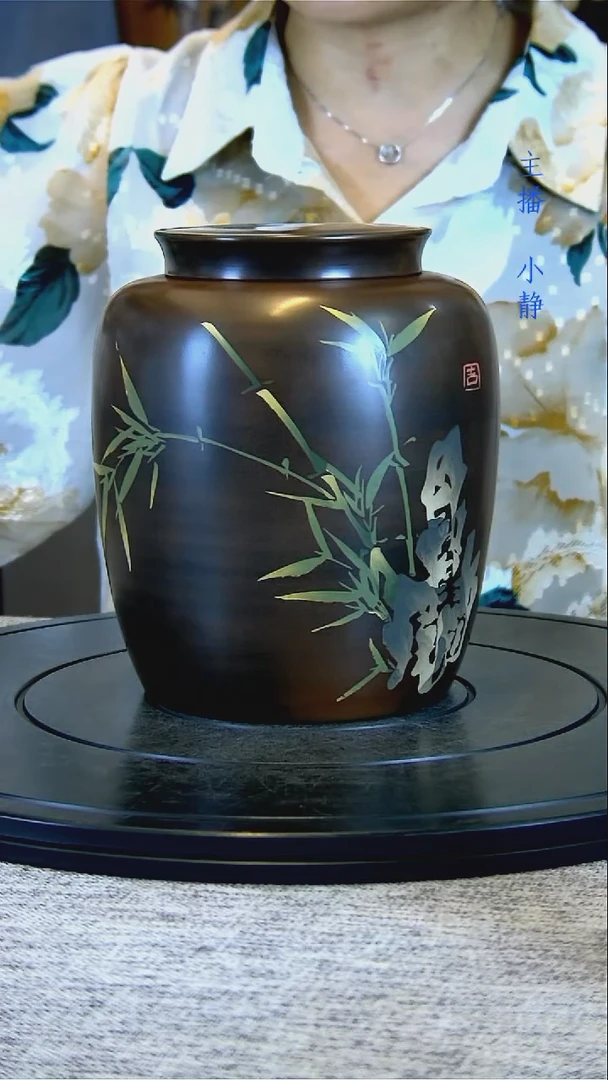 建水全手工紫陶茶罐精磨046
