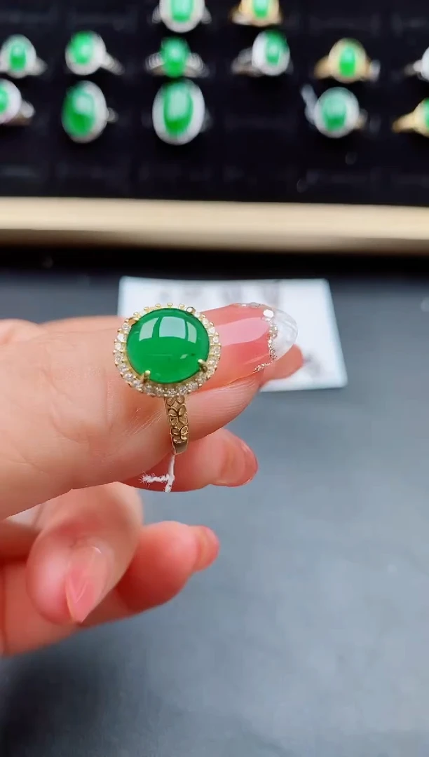 【闪购商品】翡翠戒指银S925镶嵌80800