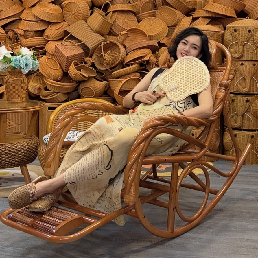 LXJ4纯手工制作真藤摇摇椅逍遥椅老人长辈午休家用