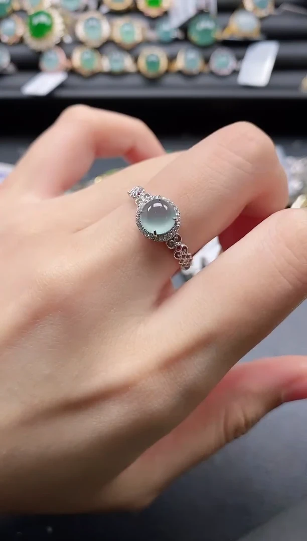 【闪购商品】翡翠戒指银S925镶嵌111111-