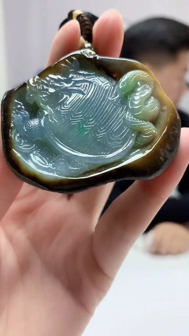 【闪购商品】定制翡翠未镶嵌4917zm-毛货挂件龙龟215