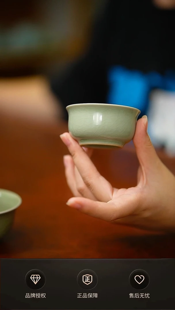 豆绿小香炉杯不完美简装