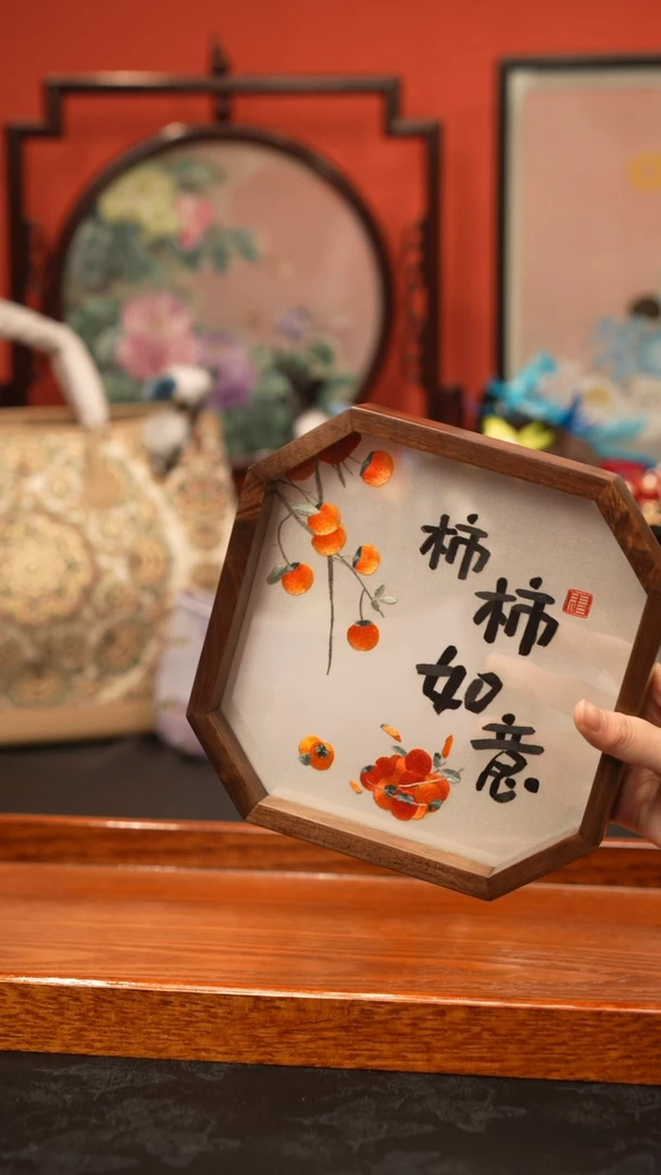 刺绣非遗手工绒花饰品