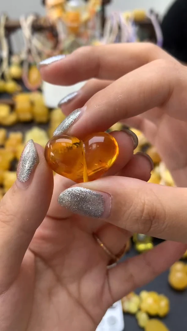 银S925镶嵌琥珀珠宝奇石140琥珀蜜蜡微瑕品