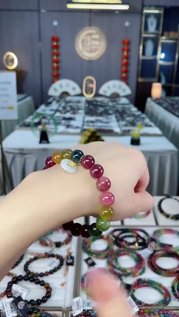 未镶嵌老矿碧玺单圈手串10mm+碧玺hon多样性发一条
