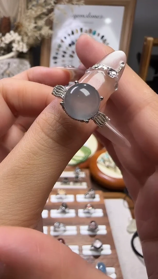 天然辰砂水晶戒指