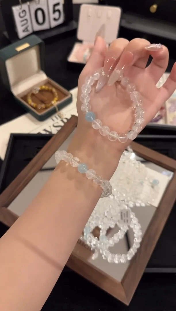 水晶手链合金白阿赛x2229