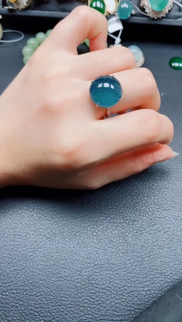 银S925镶嵌戒指翡翠翡翠