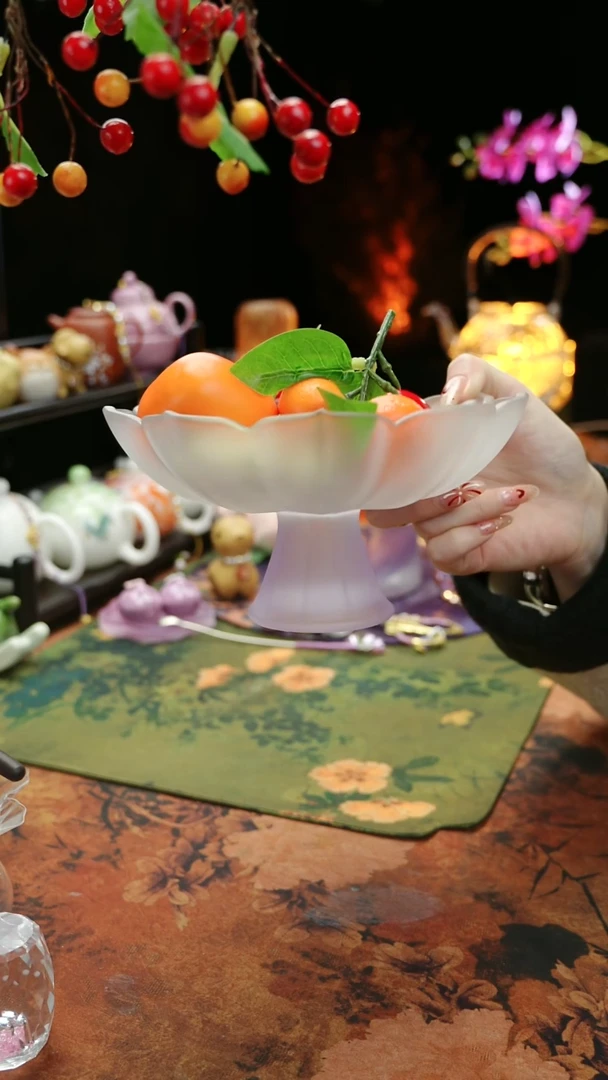 【闪购商品】紫色高足果蝶点心盘