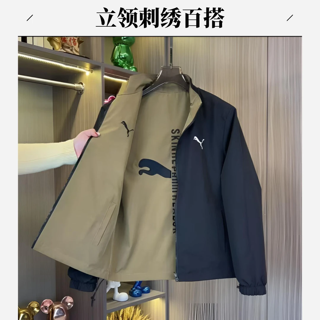 2025春季新款潮流立领刺绣百搭修身运动时尚连帽时尚外套夹克
