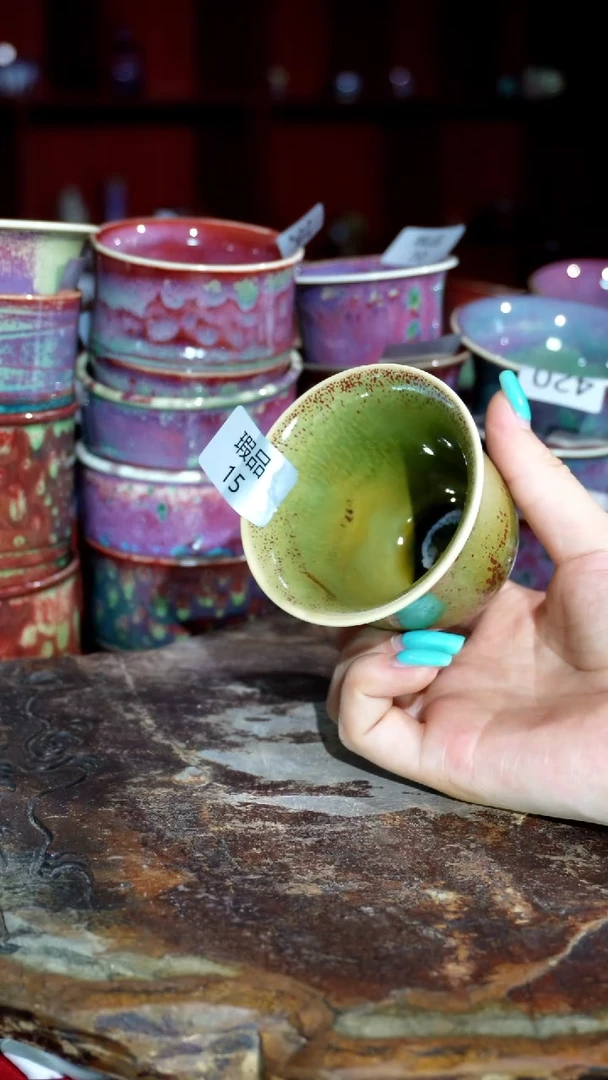 摆件 精品窑变钧瓷茶器