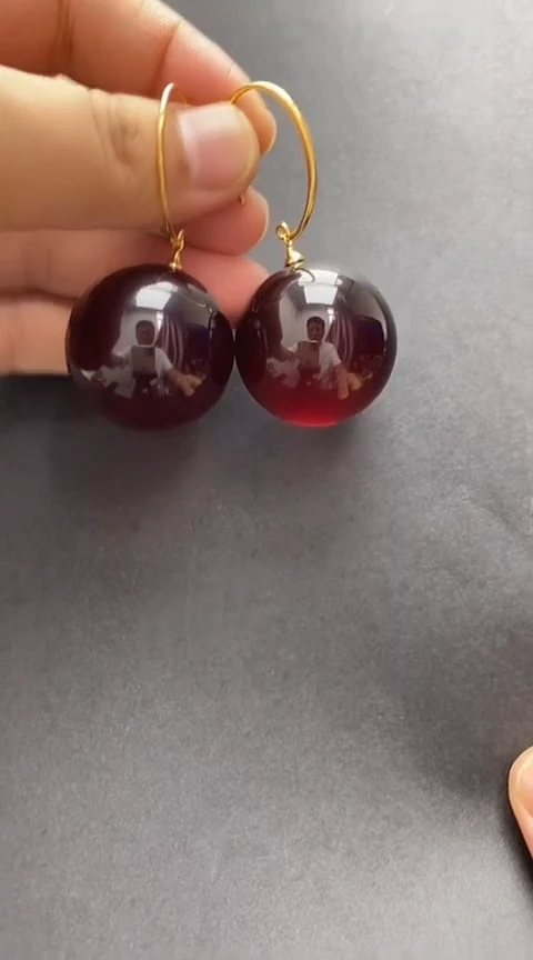 未镶嵌琥珀裸石琥珀耳坠