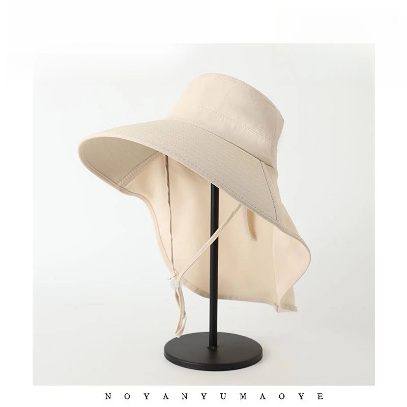 大帽檐防晒帽女遮脸披肩防紫外线夏季太阳骑行户外遮阳帽子登山帽