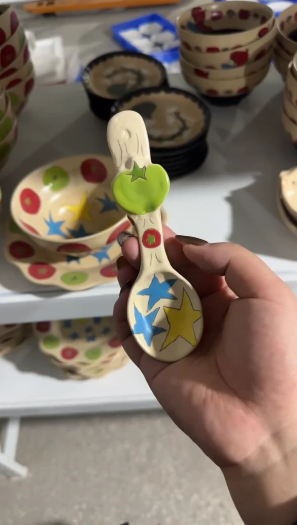 陶瓷番茄勺子【十里高温釉下彩陶瓷】