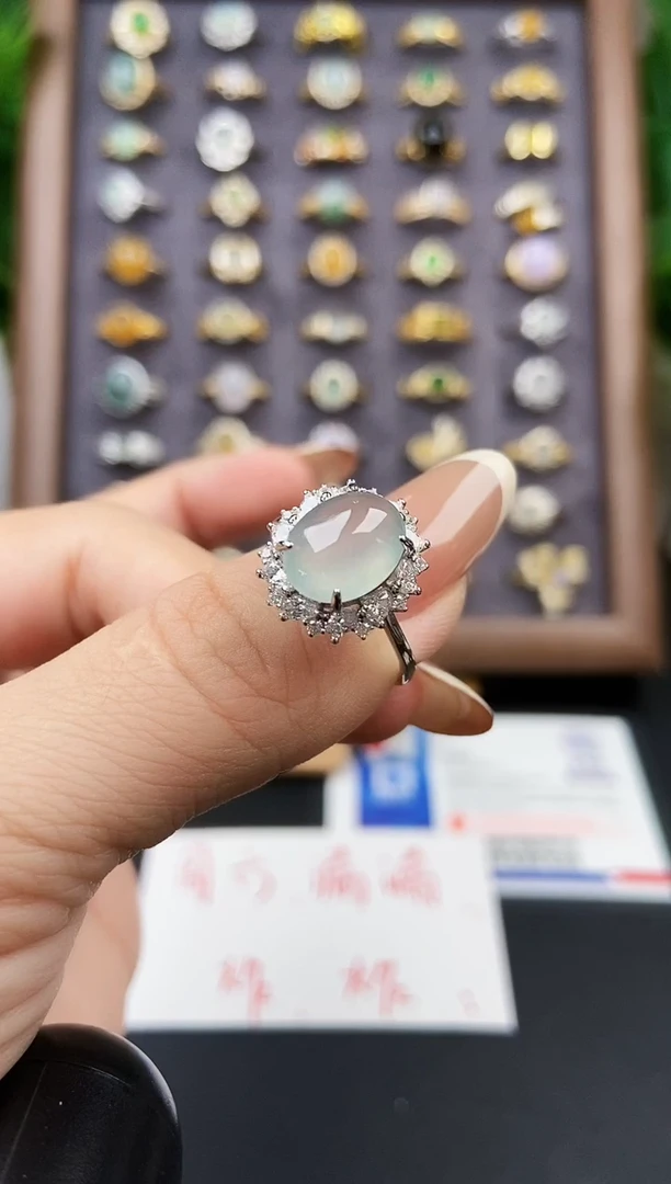 银S925镶嵌戒指翡翠68