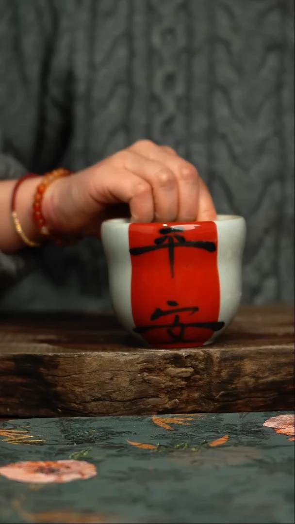 【闪购商品】杯杯釉下彩手工手绘同款陶器