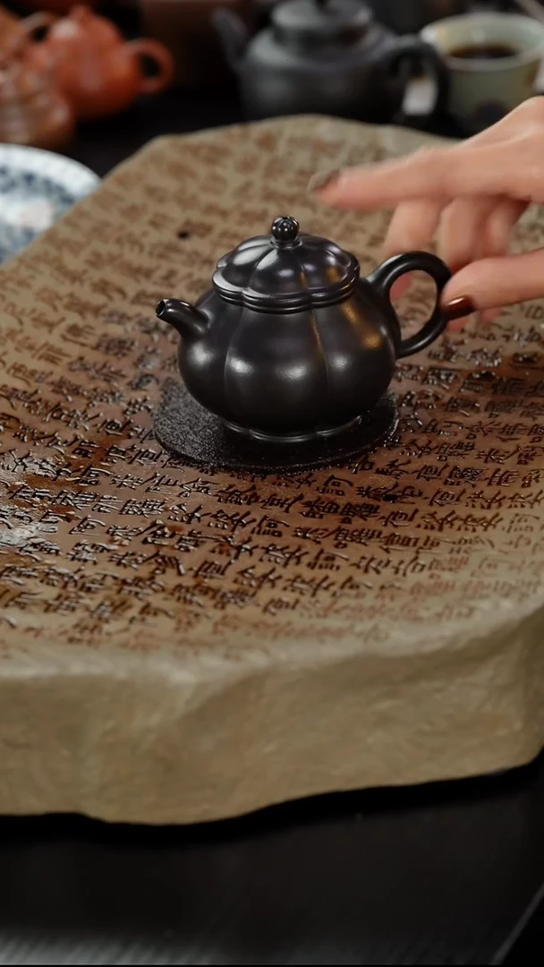 茶壶紫砂番***红朱泥捂灰筋纹柯基屁股150cc