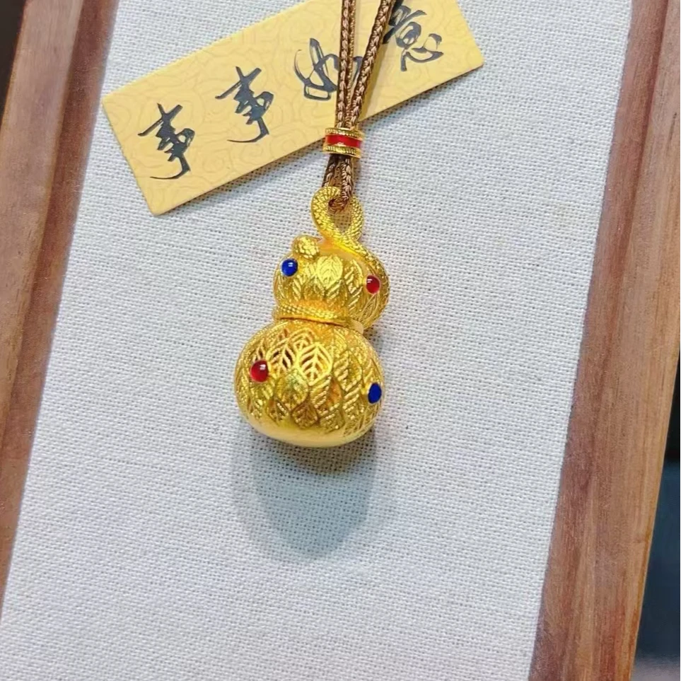 合金吊坠 【灵蛇葫芦】花丝镂空吊坠【高3.8厘米】配绳子