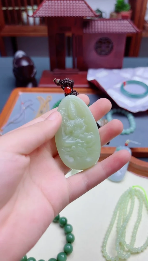 和田玉未镶嵌颈饰和田玉观音吊坠*1 YR