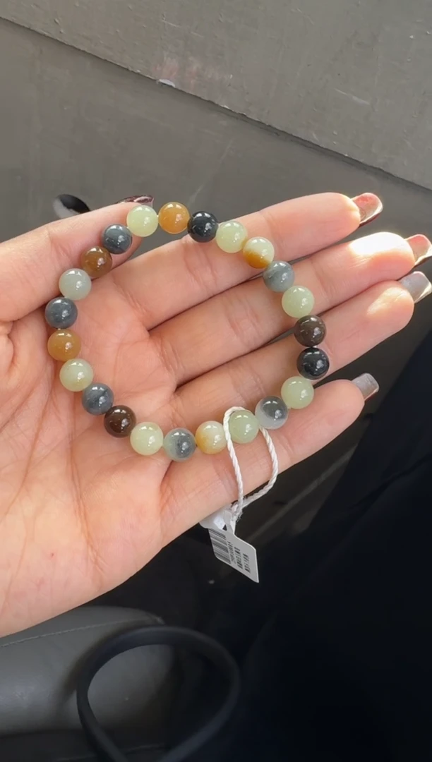 未镶嵌手串和田玉若羌微色差楼兰三色卡8手串