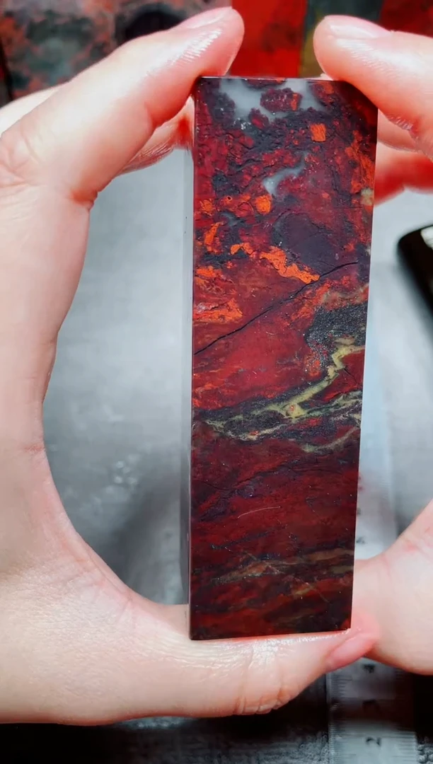 桂林鸡血玉素章3.0左右7