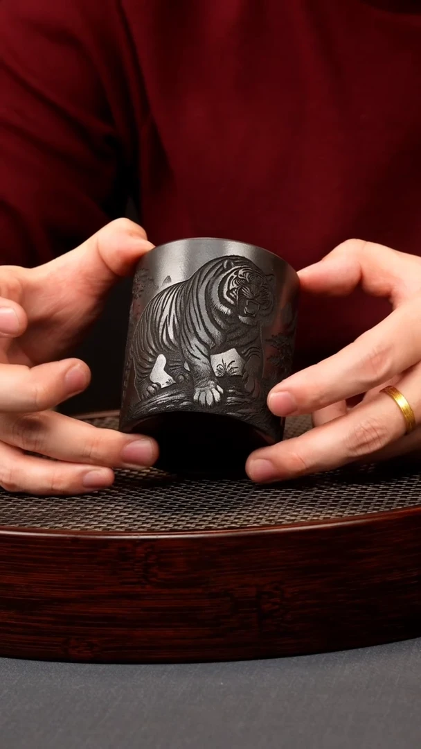 【闪购商品】紫砂茶壶.石黄 老虎主人杯
