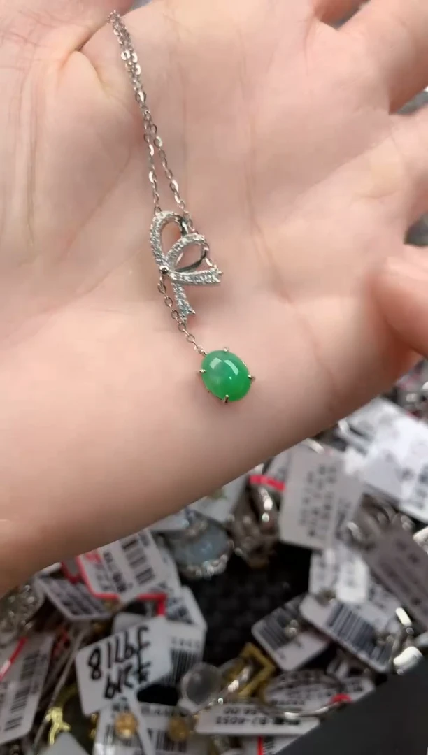 银S925镶嵌戒指翡翠555-----8