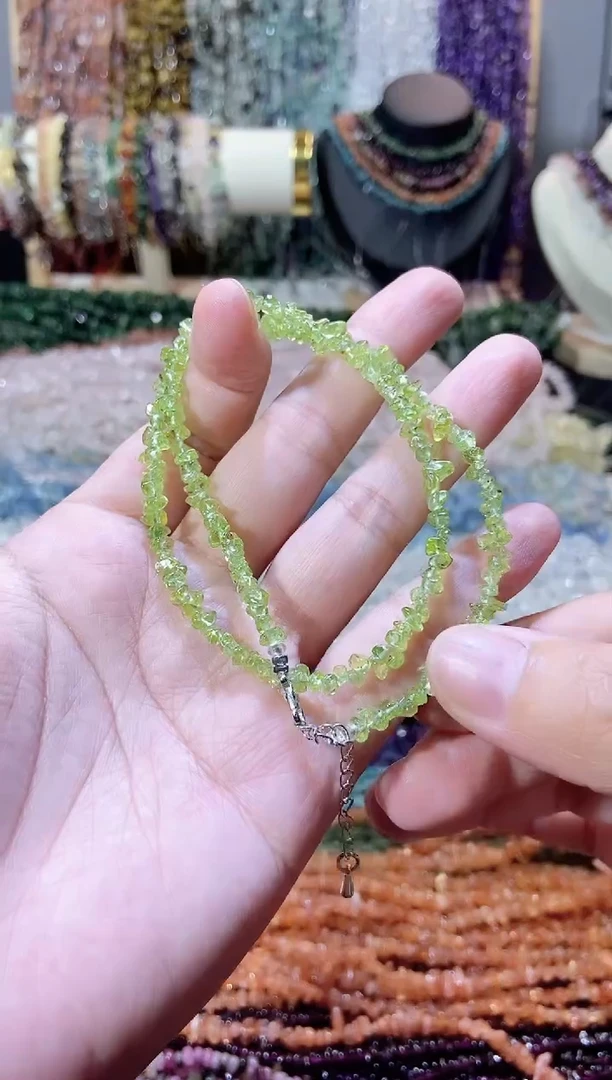 未镶嵌珠宝半成品水晶橄榄项链