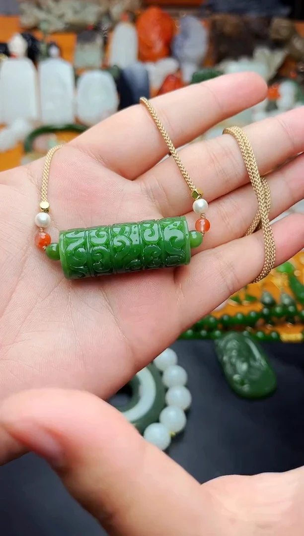 【闪购商品】和田玉颈饰未镶嵌桶珠01