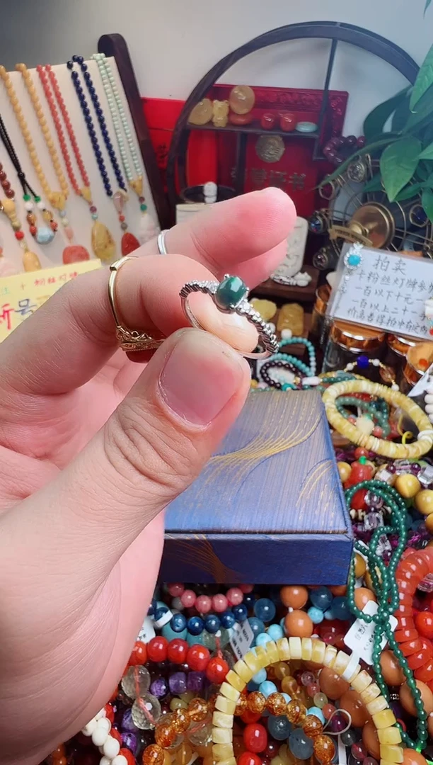 银S925镶嵌欧泊戒指林*一物一件）007254