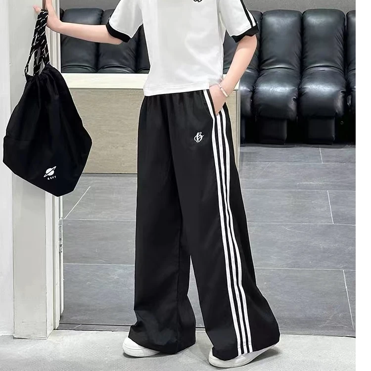 百搭款姐弟条纹薄款速干裤240