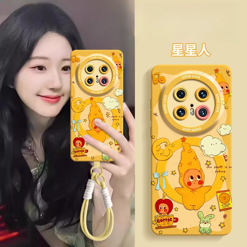 可爱星星人适用华为mate70air新款mate80手机壳pura80硅胶全包p70
