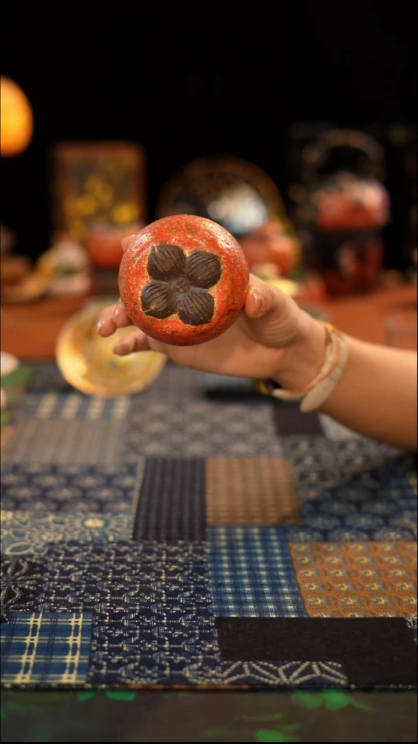 高越岩矿--红金柿子杯子