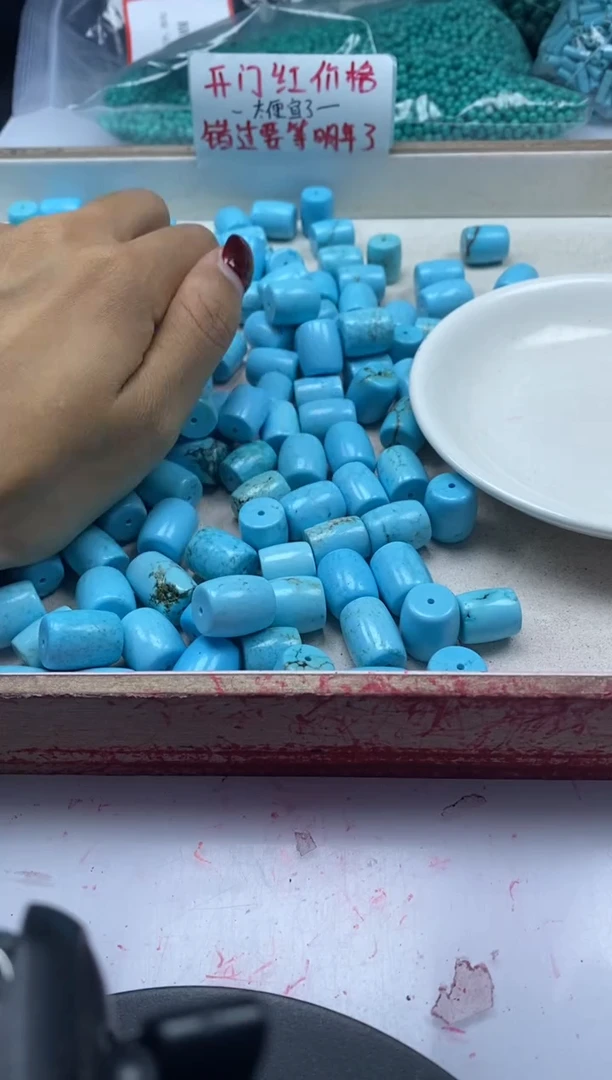 【闪购商品】玛瑙/玉髓颈饰未镶嵌w2363绿松大桶珠15*12mm4颗