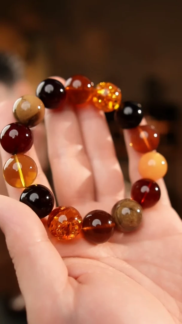 琥珀颈饰未镶嵌15+多宝手串七大名珀