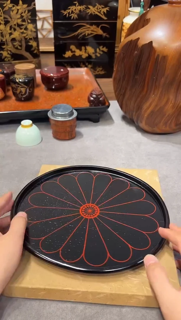 八代象彦 茶盘  大漆漆器大漆漆器