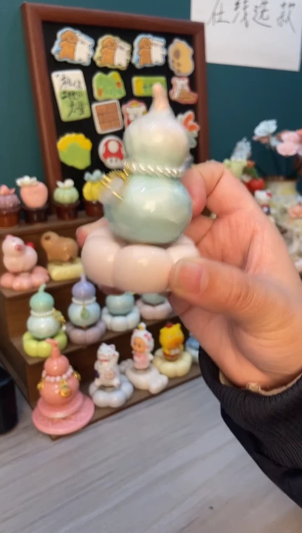 摆件陶粉色葫芦景德镇陶瓷摆件1个装