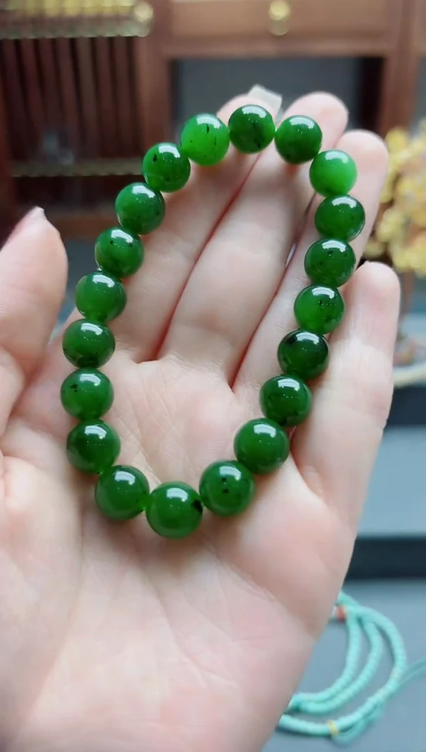 和田玉未镶嵌挂件碧玉手串ZD