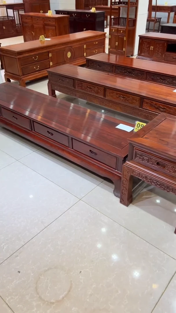 紫檀木类书柜小**跑电视柜加角几